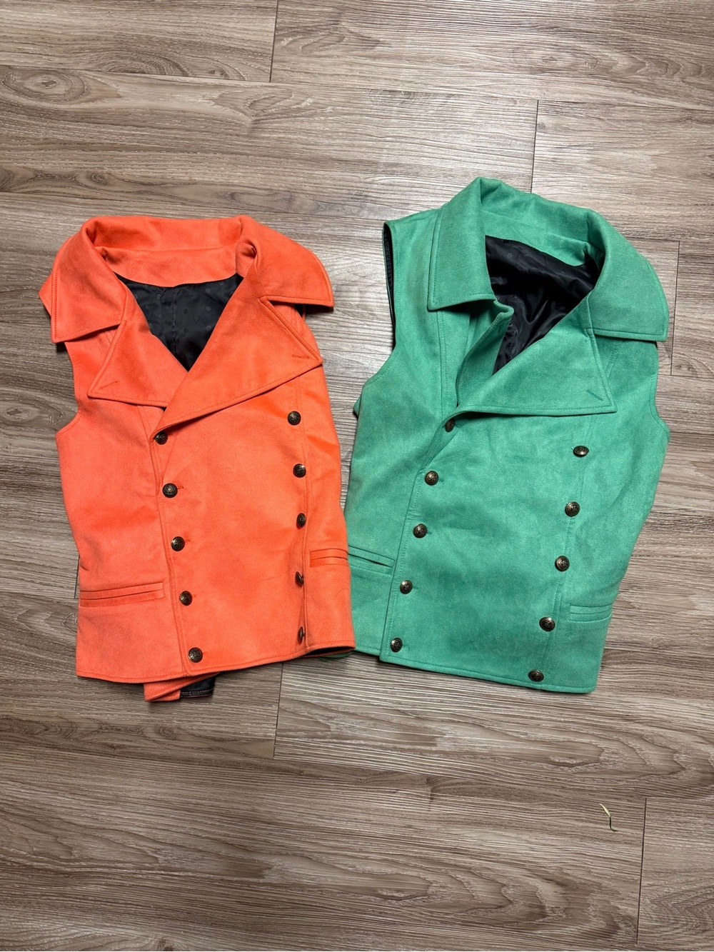 Bundle of 2 Mens Suit Suede Double Breasted Vest Classic Tuxedo Tux Waistcoat